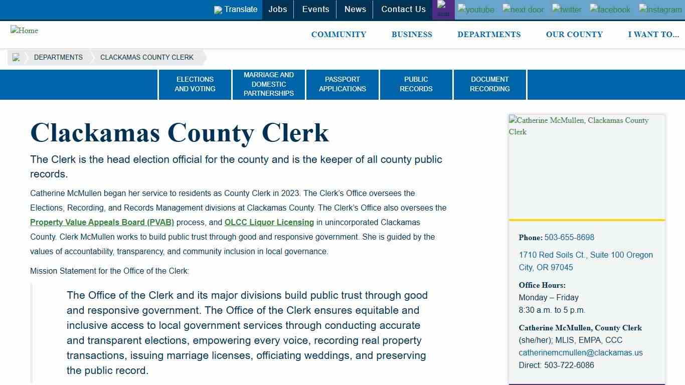 Clackamas County Clerk Clackamas County